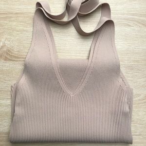 SOLD OUT 🥳 Rib Knit Tie Strap Bodysuit